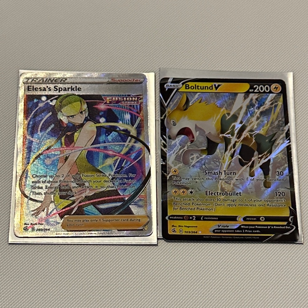 Pokemon Trading Cards - Elesa's Sparkle and Boltund V - Fusion Strike